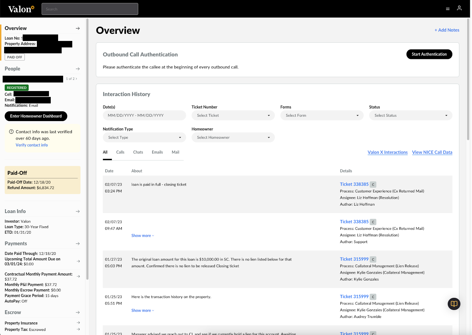 Servicer console
